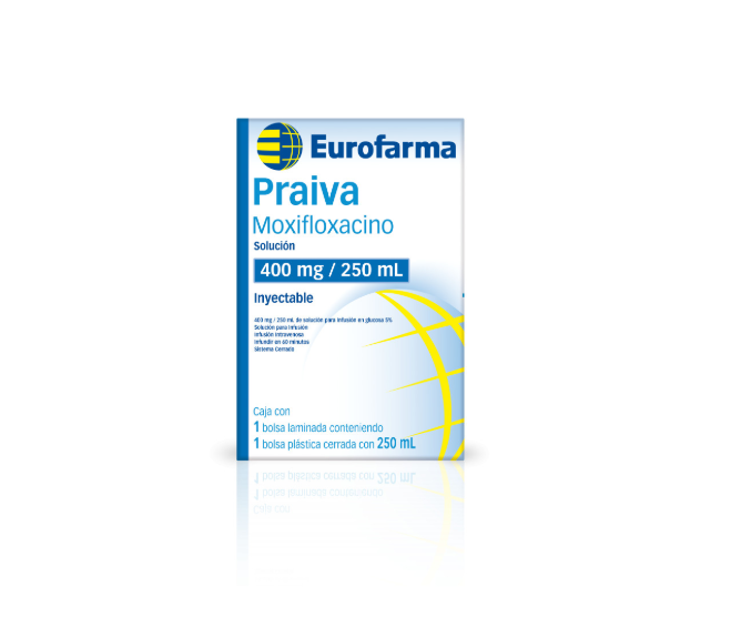 Praiva MOXIFLOXACINO Solución inyectable 400 mg/ 250 ml