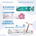 Kit 3 SilverCare Mini + EasyCare DKT — bundle DIU plata compacto nulíparas volumen moderado, regalo 50 DIU Standard y sábanas
