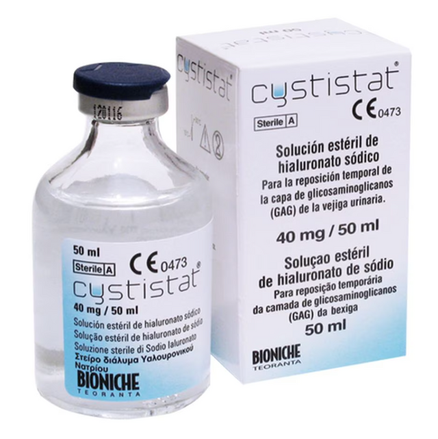 Cystistat Hialuronato Sódico 40mg/50mL - vial y caja