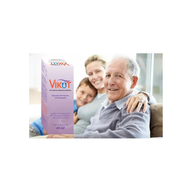VIKUT Solución Antiséptica y Astringente - uso en familia