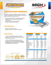 FORTIRAAM - tabla de información nutrimental