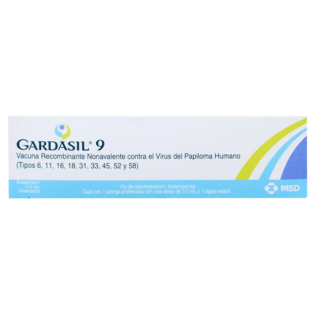Gardasil 9 caja con jeringa prellenada