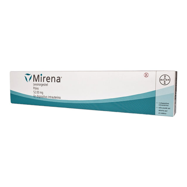 Mirena 52mg caja Bayer - vista lateral